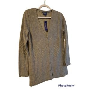 PENDLETON Women’s Grey Gray Gold Detail Long Sleeve Button Up Cardigan Small NWT